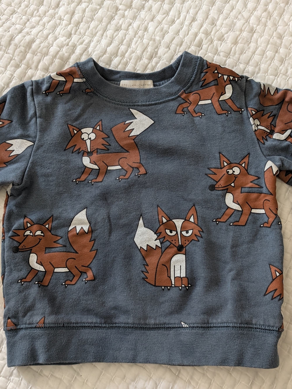 Stella McCartney Blue Fox Print Kids Sweatshirt